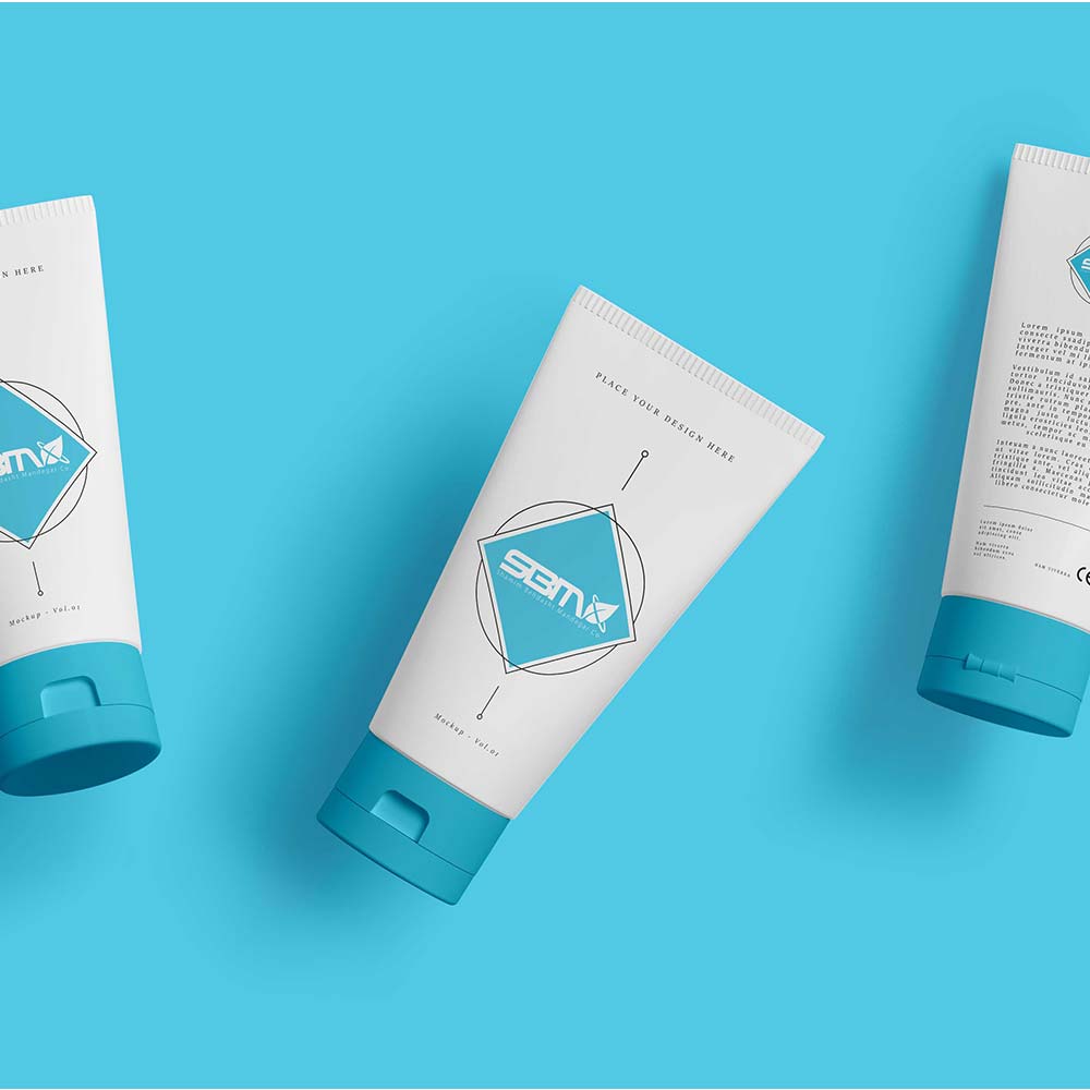 موکاپ بسته بندی کرم بهداشتی طراحی لوگو شرکت تولیدات لوازم بهداشتی شمیم بهداشت ماندگار